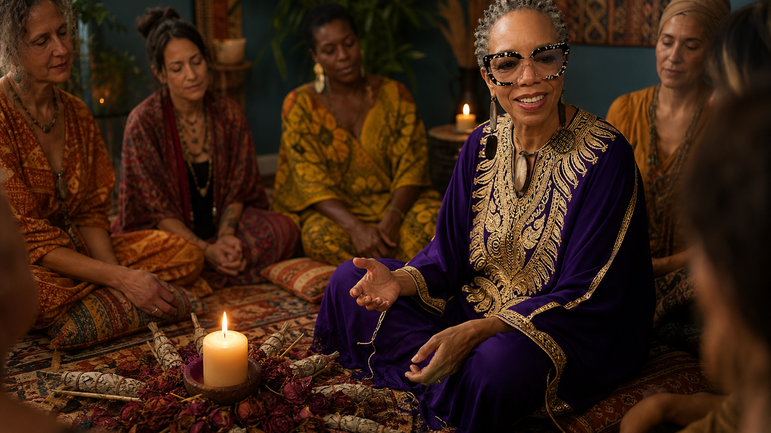 Sacred grief ritual candlelight
